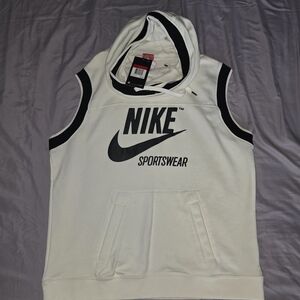 Nike Sportswear White Sleeveless Hoodie